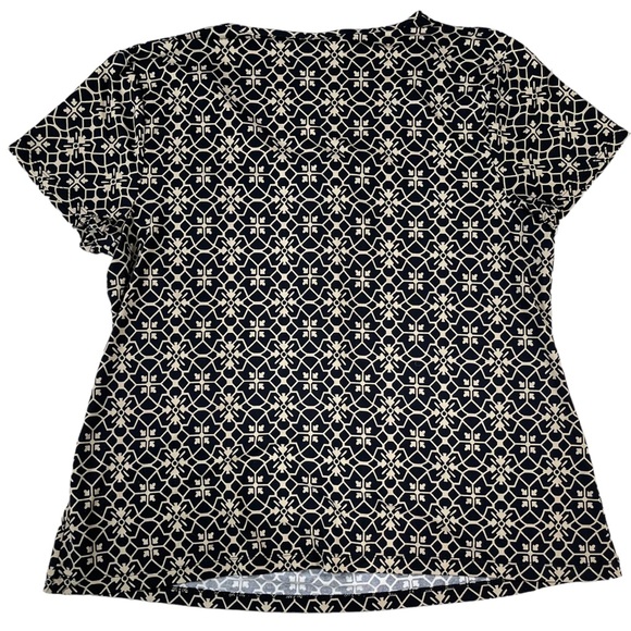 Croft & Barrow size Xl cream & black short sleeve tribal floral design shirt EUC - Picture 4 of 9